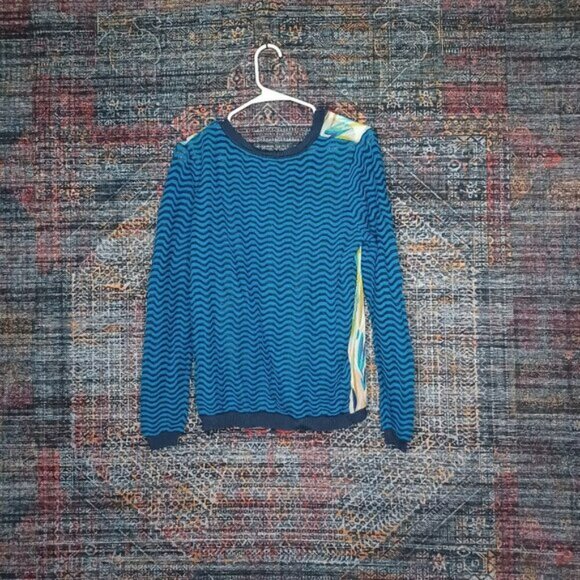 Missoni Target womens colorful geometric Mixed Media sheer vneck top XL EUC - Picture 2 of 4